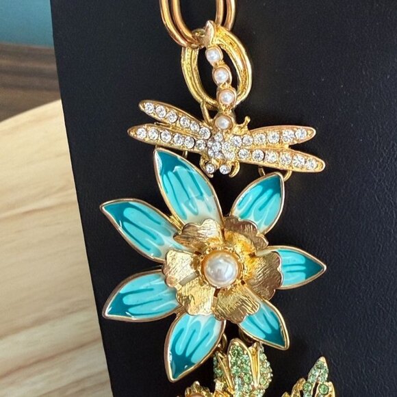 Joan Rivers Classics Collection Garden Party Gold-Tone Enamel Necklace W/ Floral - Picture 5 of 10